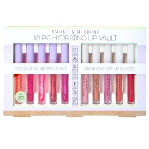SMOKE & MIRRORS Hydrating 10ct Lip Gloss & Oil Vault Set NWT